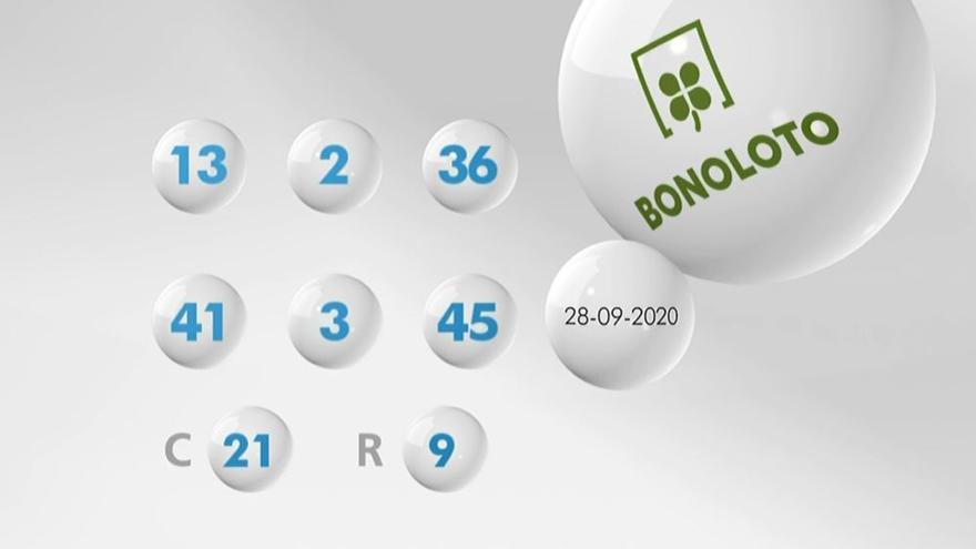 Bonoloto, resultado del sorteo del lunes 28 de septiembre de 2020