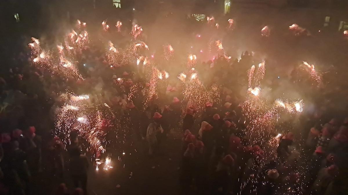 Un instant de l'inici del Correfoc de Manresa