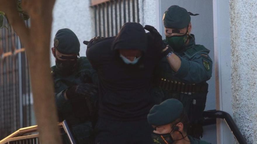 El Melillero, durante su detención en enero por el ataque con ácido.