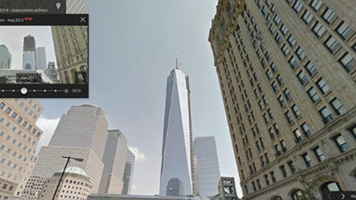 Construcción de la Torre Freedom, en Nueva York, uno de los lugares que pone como ejemplo Google de su 'cápsula del tiempo'.