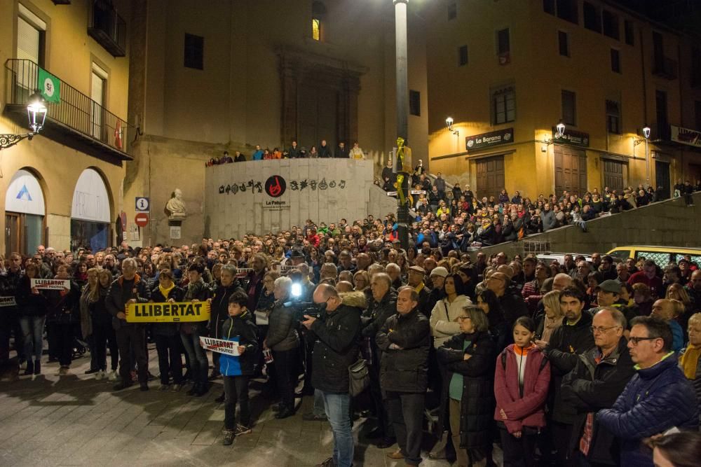 Concentració a Berga per l'empresonament de Turull, Forcadell, Rull, Romeva i Bassa