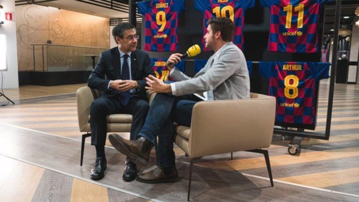 Josep Maria Bartomeu, durante la entrevista de 'El Suplement' de Catalunya Ràdio.