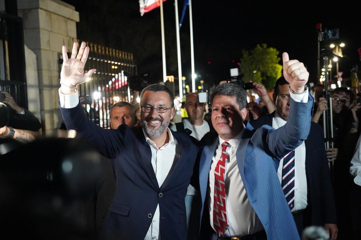 Juan Franco y Fabián Picardo, a su entrada a Gibraltar sin Verja.