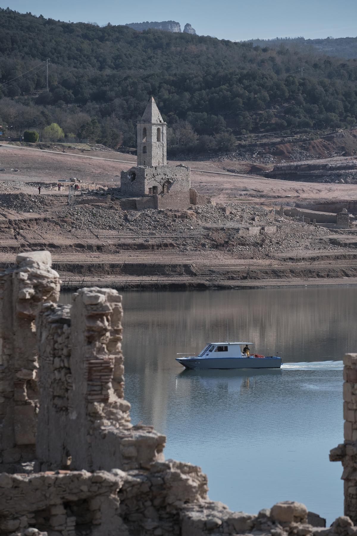 Empieza la retirada de peces del pantano de Sau