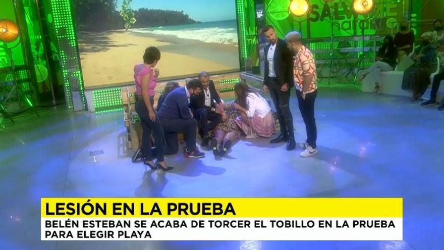 Belén Esteban se rompe la tibia y el peroné en pleno directo en &#039;Sálvame&#039;