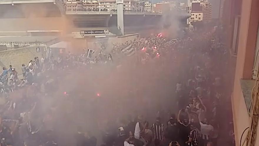 Recibimiento al autobús del Castellón en Castalia