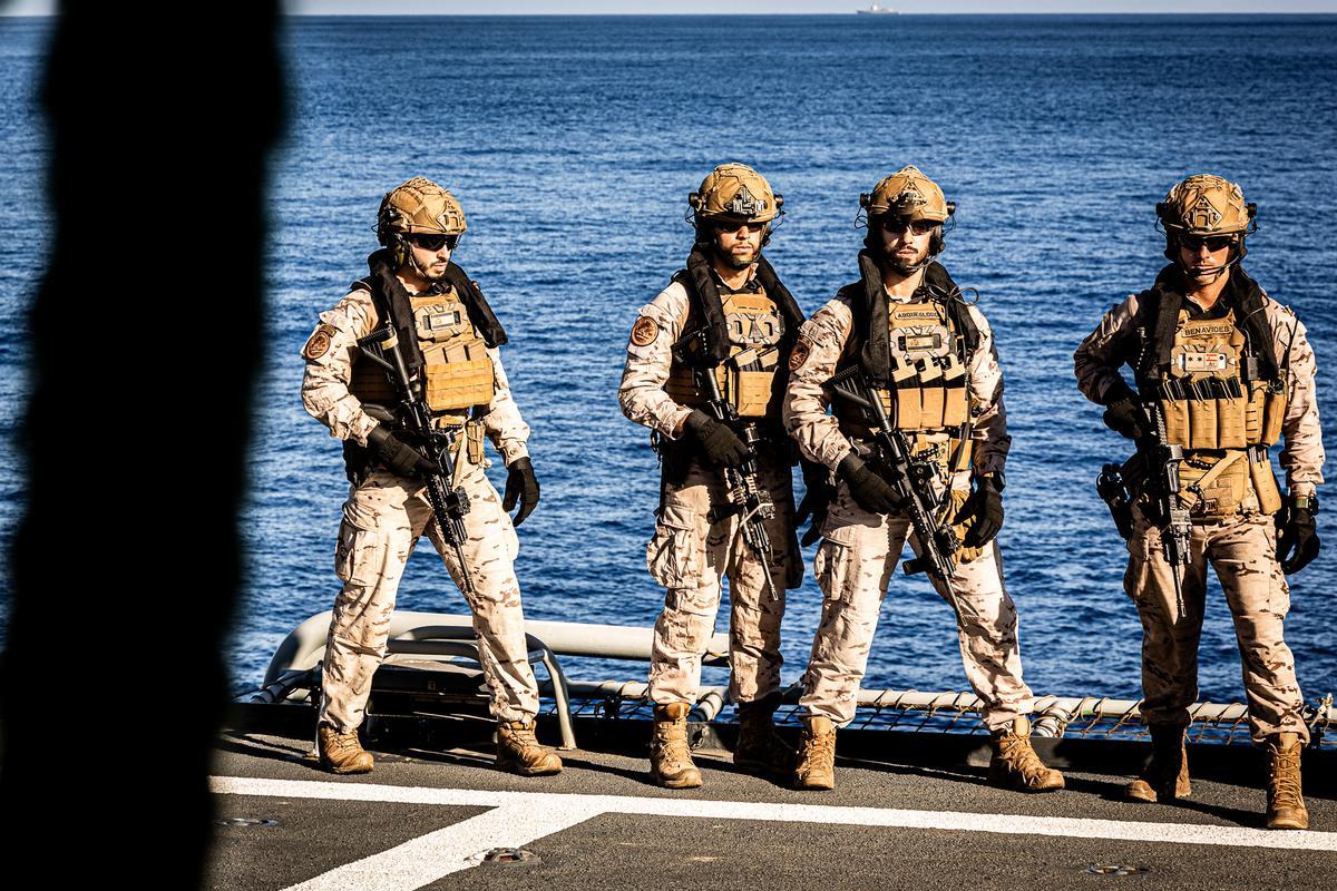 Infantes de Marina durante el ejercicio MARSEC 26