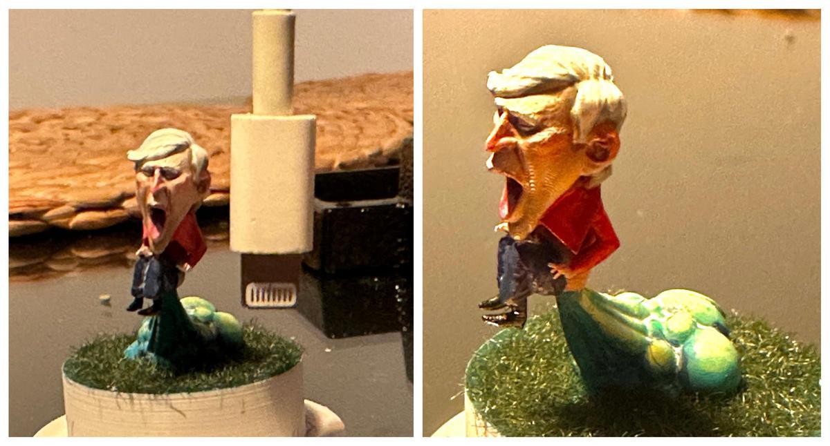 El ninot de Raimon en versión "caganer" será presentado hoy en la casa de la Cultura de Xàtiva.
