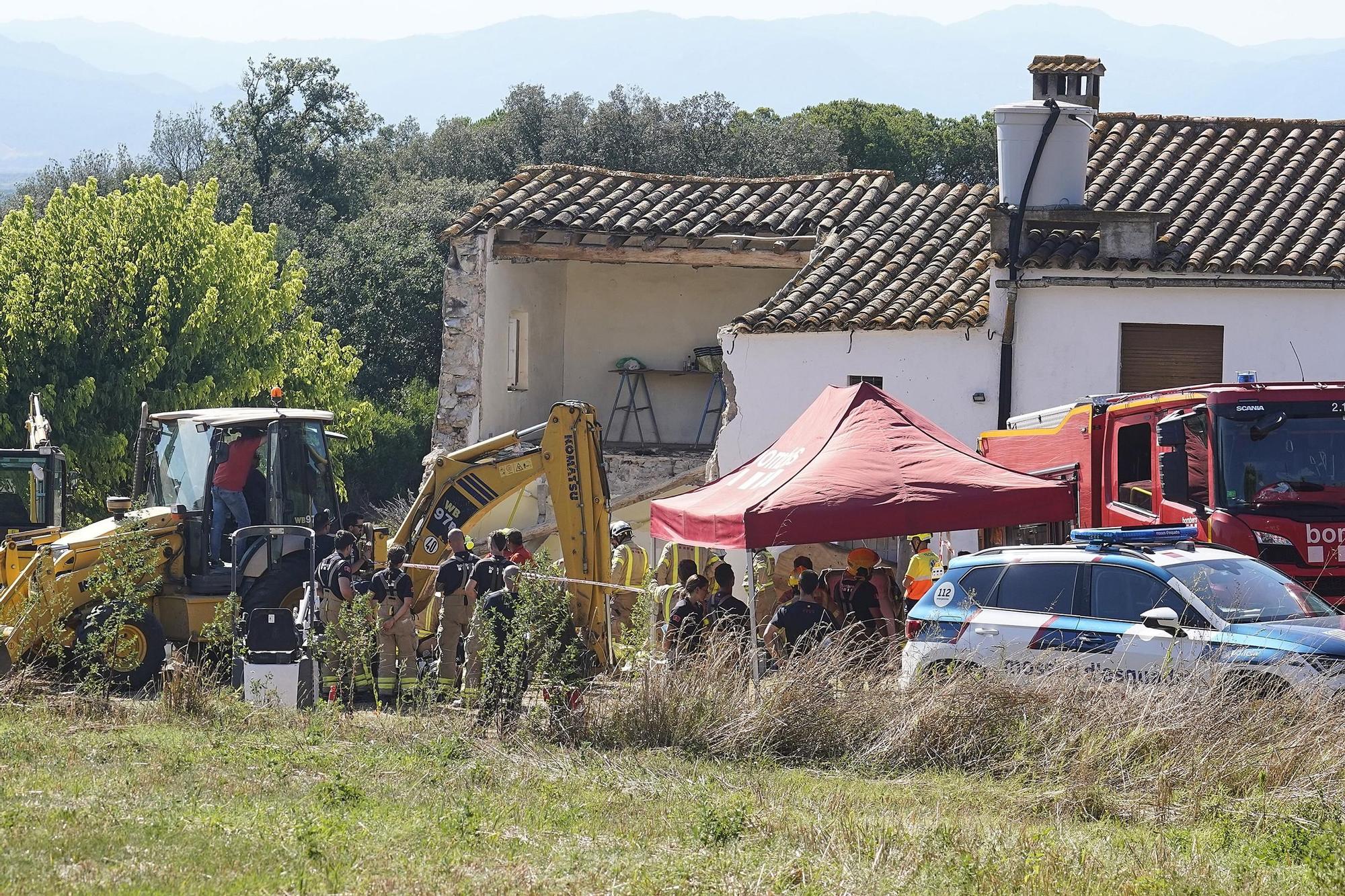 The moment of the worker's rescue in Caldes de Malavella