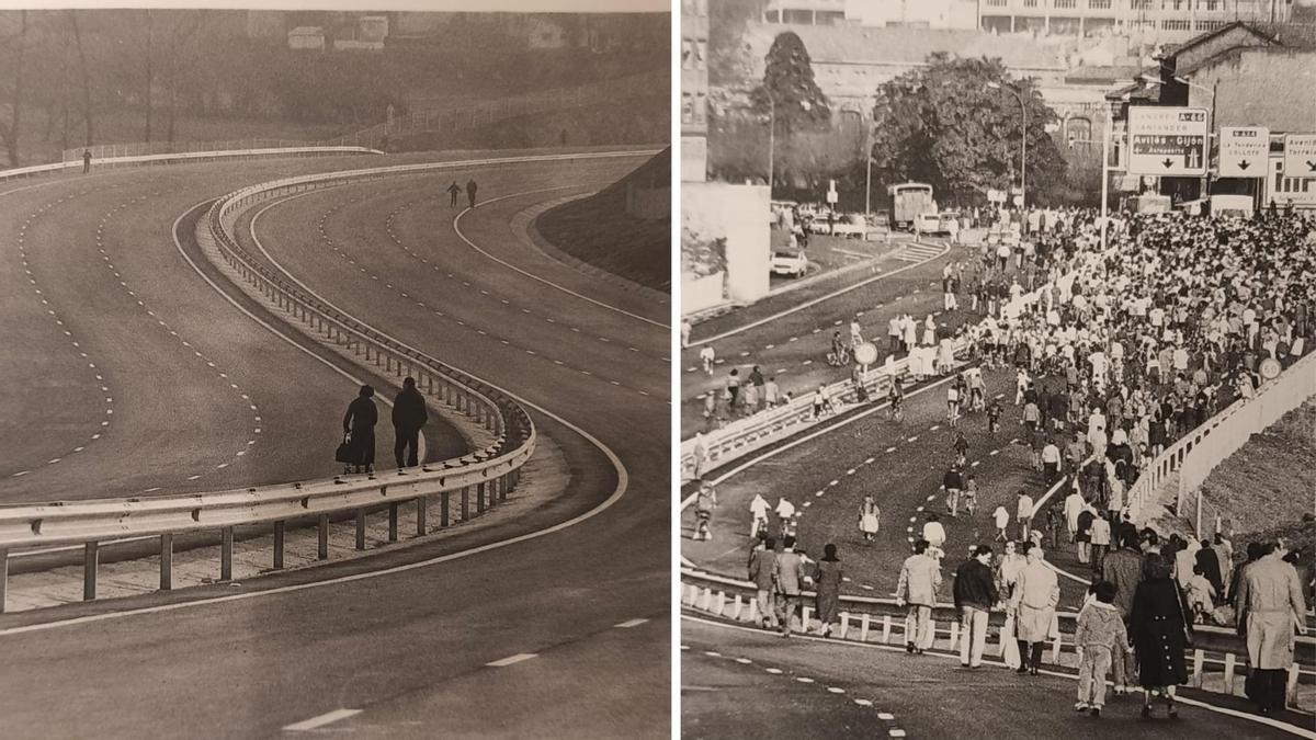La Ronda Sur, días antes de su inauguración oficial, en enero de 1984 y en el momento de su inauguración