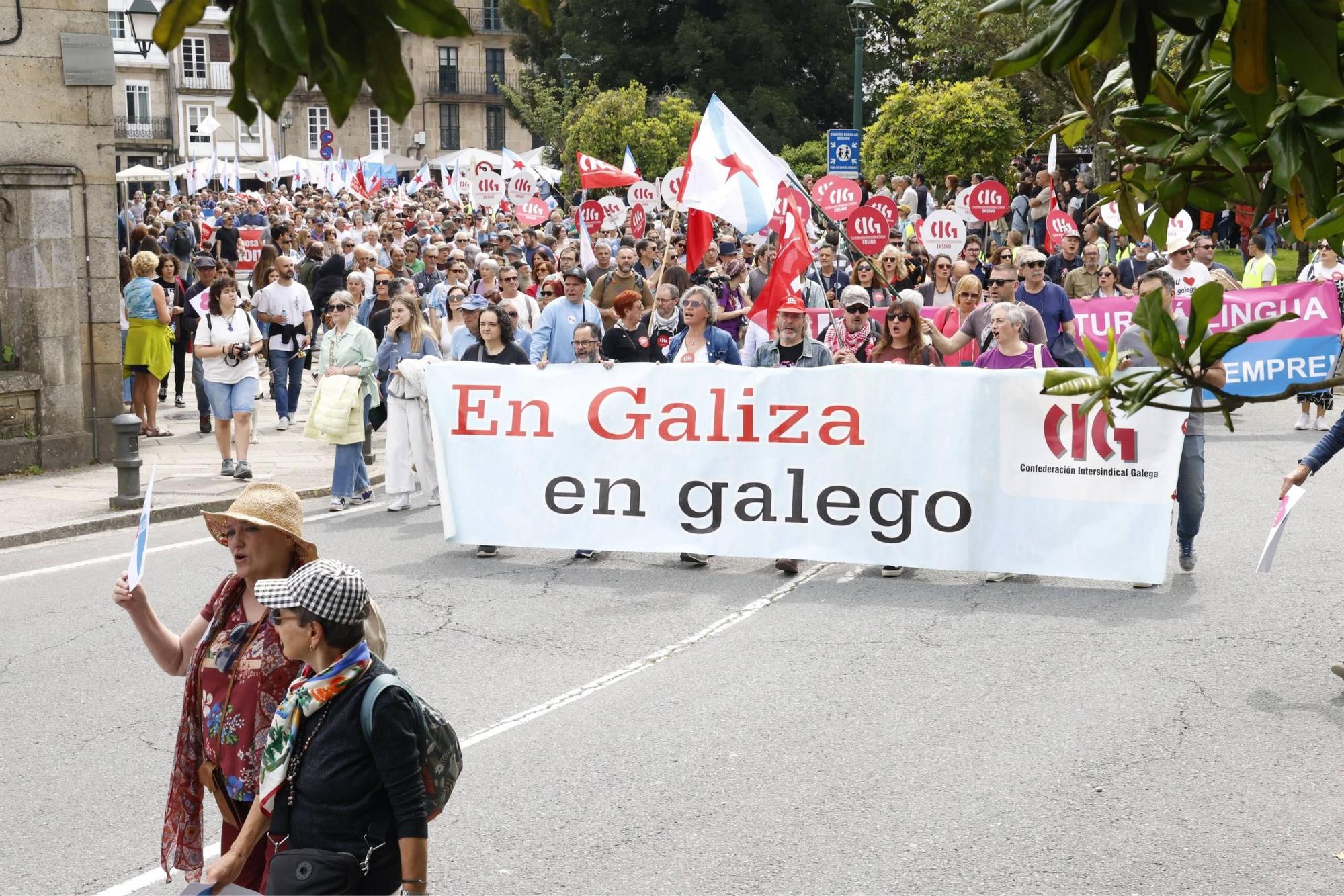 Miles de persoas toman as rúas de Santiago en defensa do galego