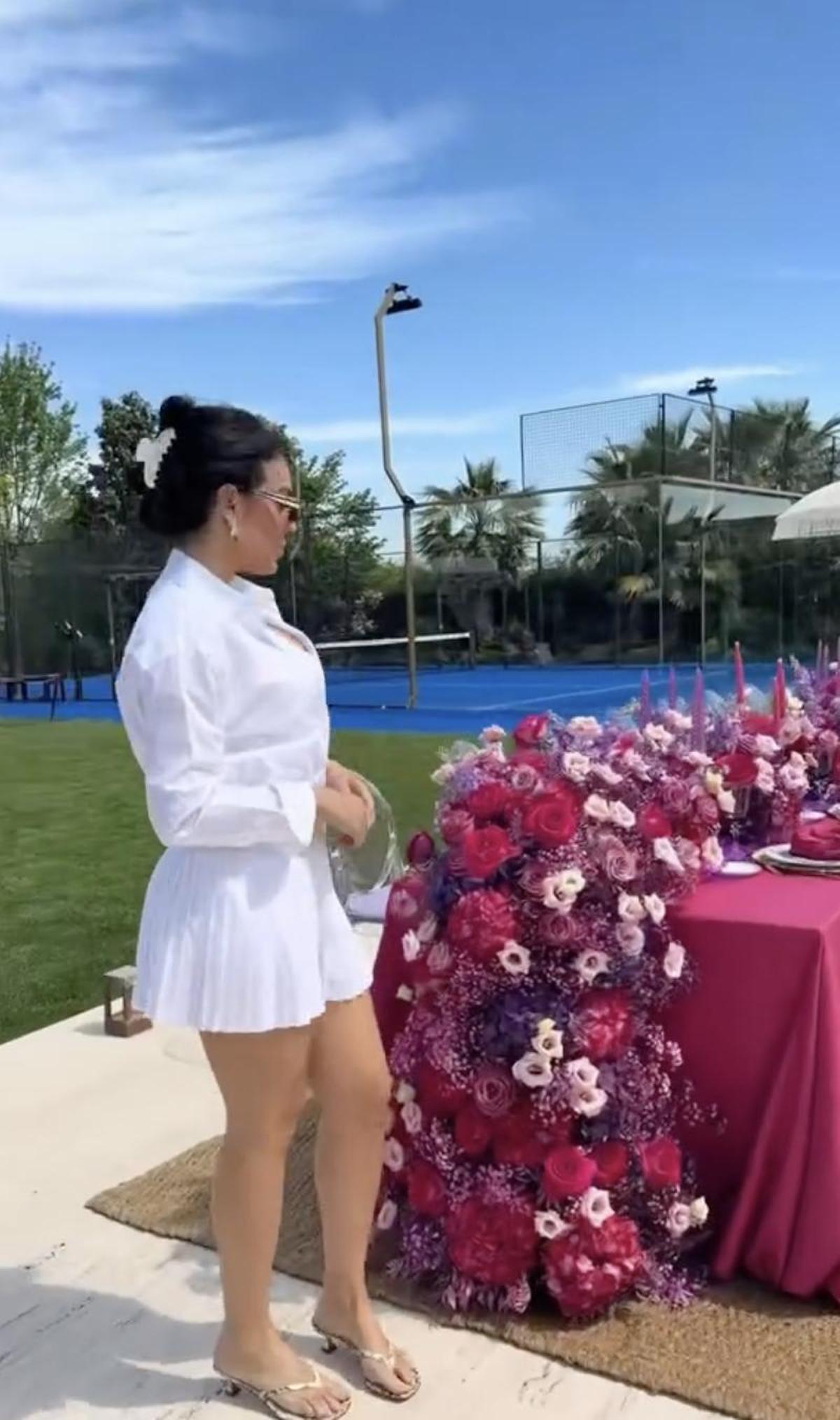 El jardín de la casa de Cristiano y Georgina en Madrid, decorado para el cumpleaños