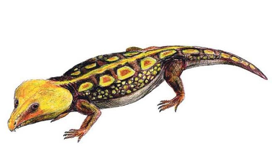 Reconstrucción del reptil.