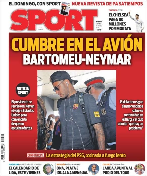 Portadas deportivas del jueves 20 de julio