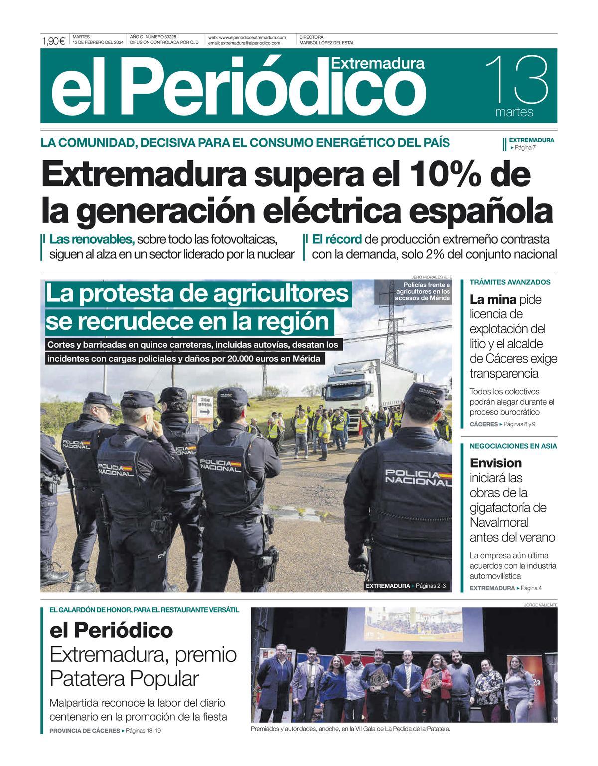 Consulta la portada correspondiente al día 13 de febrero de 2024