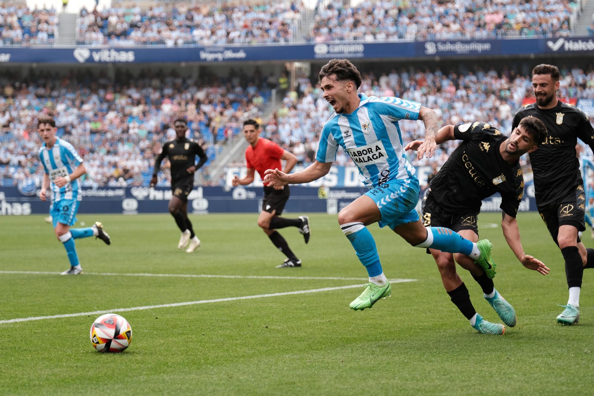 Una imagen del Málaga CF - AD Ceuta disputado en La Rosaleda.
