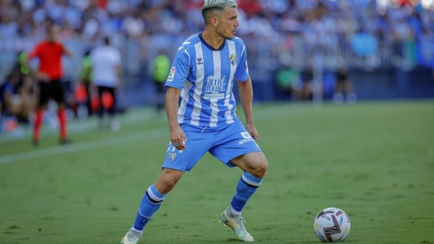 Álex Gallar, en un partido con el Málaga.