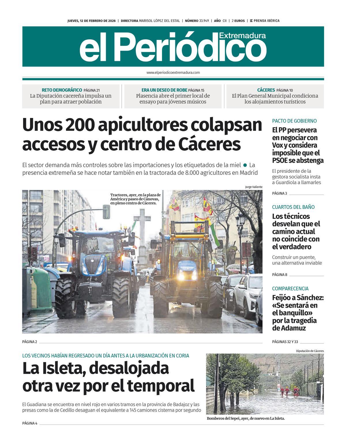 Consulta la portada correspondiente al día 12 de febrero de 2026