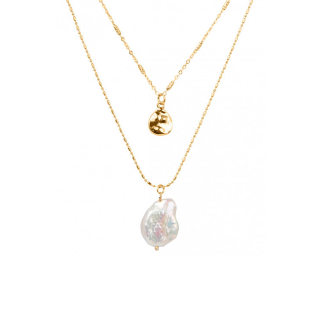 Cadena doble con perla de Joys. PVP: 13,33 €