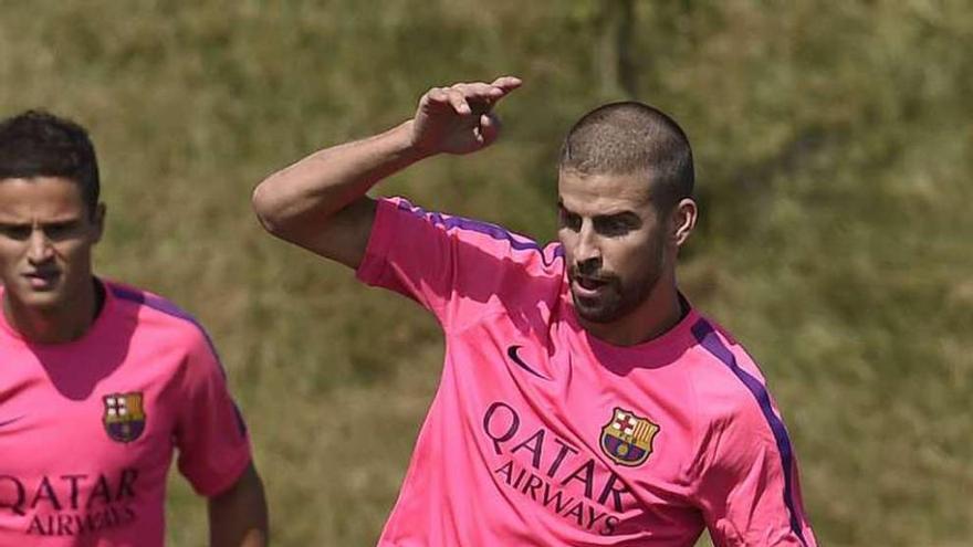 Piqué, en un reciente entrenamiento.