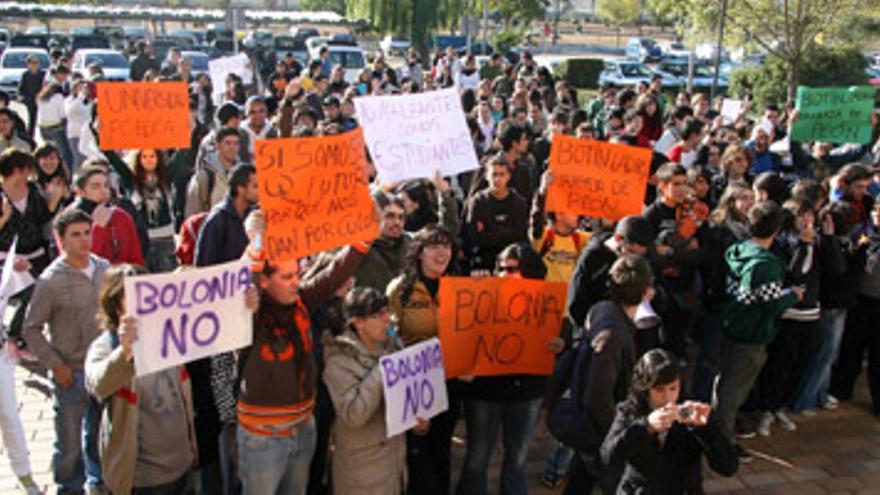 Manifestación contra el plan Bolonia en Badajoz