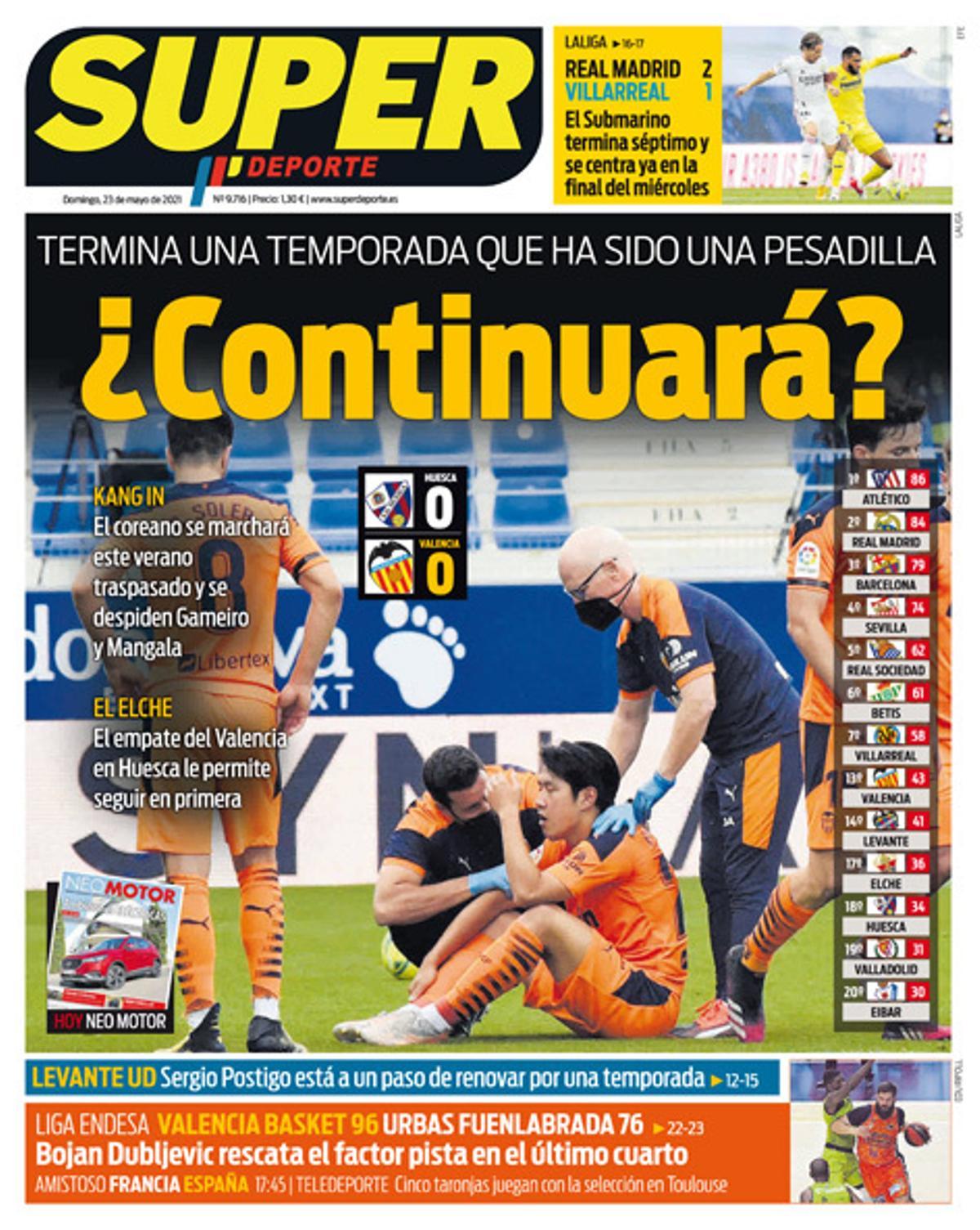 La portada de SUPER del domingo