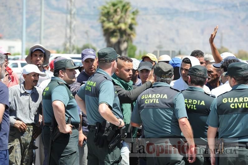 Protesta hortofrutícola en una empresa de El Raal