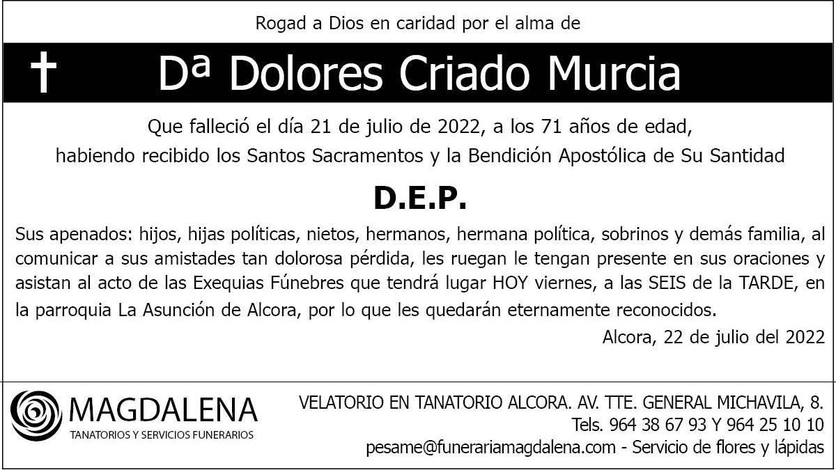 Dª Dolores Criado Murcia