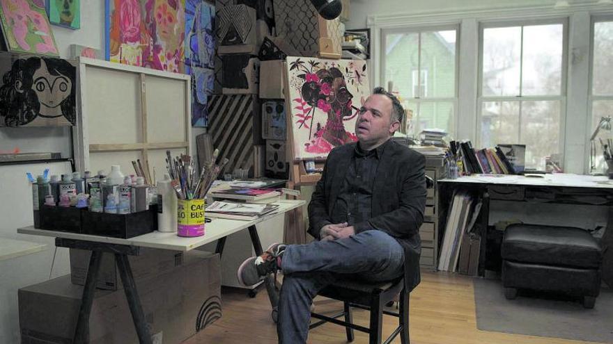 El artista cubano, en su estudio de Nueva York. 