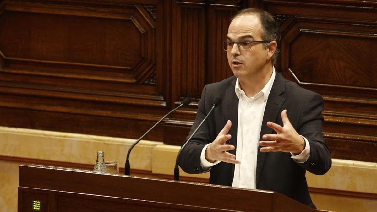 Jordi Turull, durante su intervención en el debate de política general del Parlament.