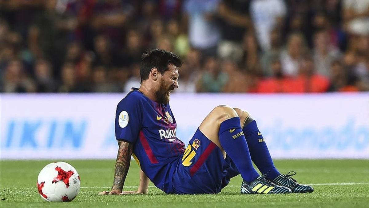 Messi, desolado en una acción del partido