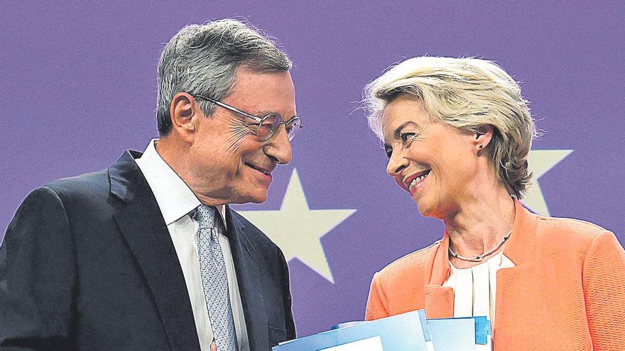 Mario Dragui y Ursula von der Leyen, el 9 de septiembre