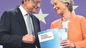 Mario Dragui y Ursula von der Leyen, el 9 de septiembre