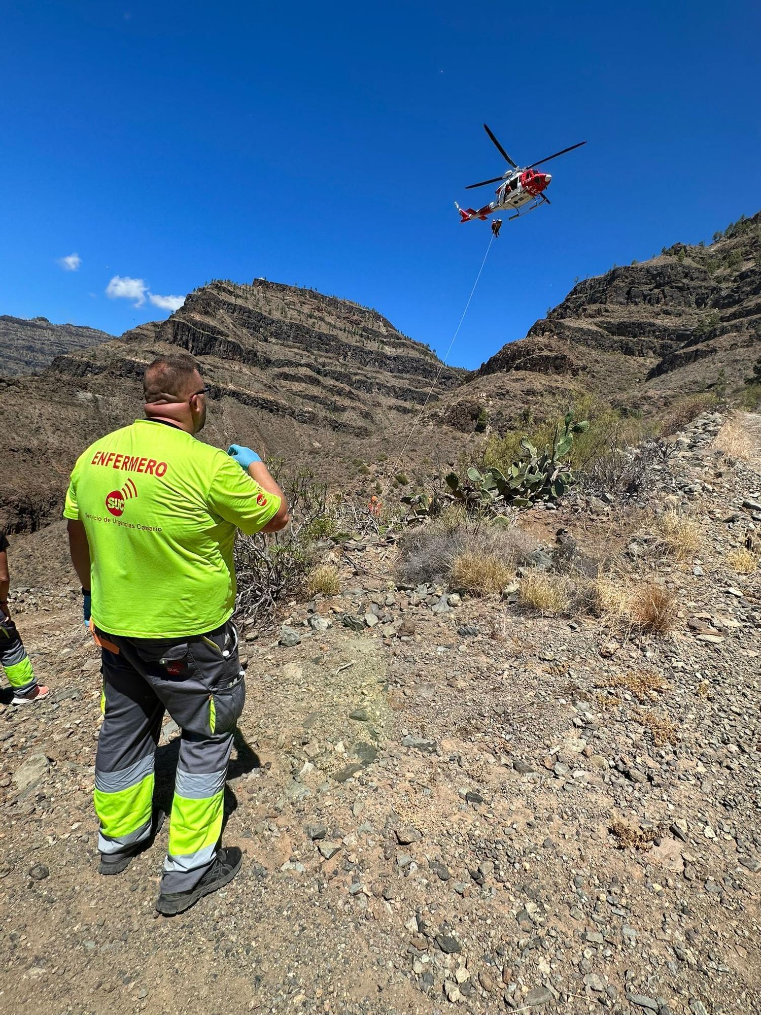 Herido grave un hombre tras un accidente con un tractor en San Bartolomé de Tirajana