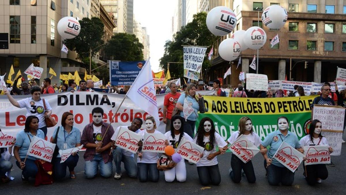 Manifestacion en las calles de Río de Janeiro.