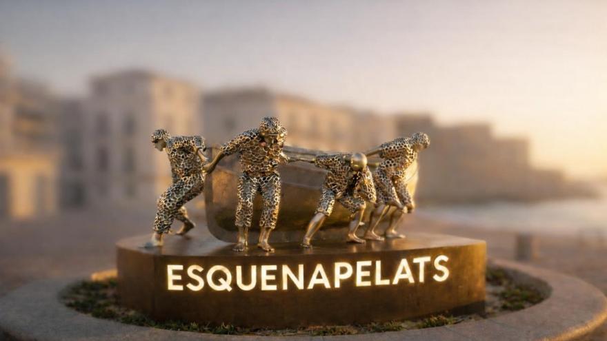 Qui són els "esquenapelats", els protagonistes de la futura escultura del giratori de la Platja de l'Escala?