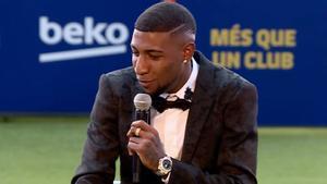 Emerson, en una imagen de su presentación con el Barça