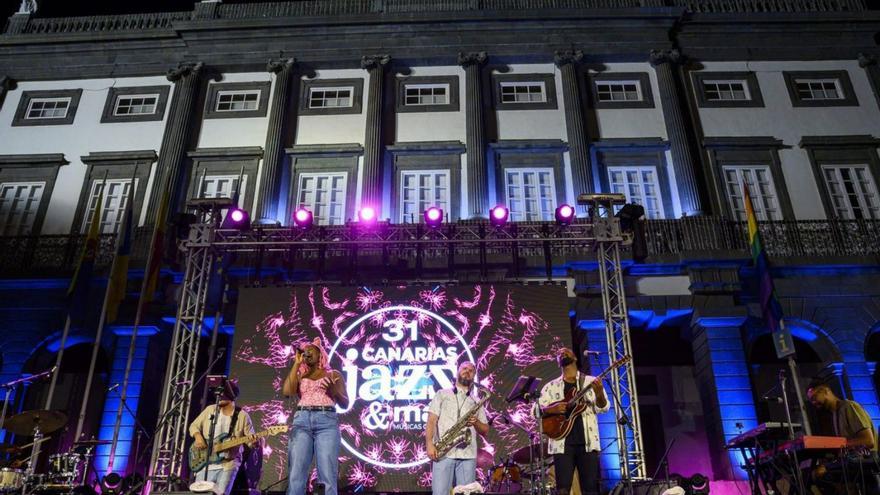 Una imagen de la pasada edición del Festival Canarias Jazz&amp;Más, en la Plaza de Santa Ana, en julio de 2022.