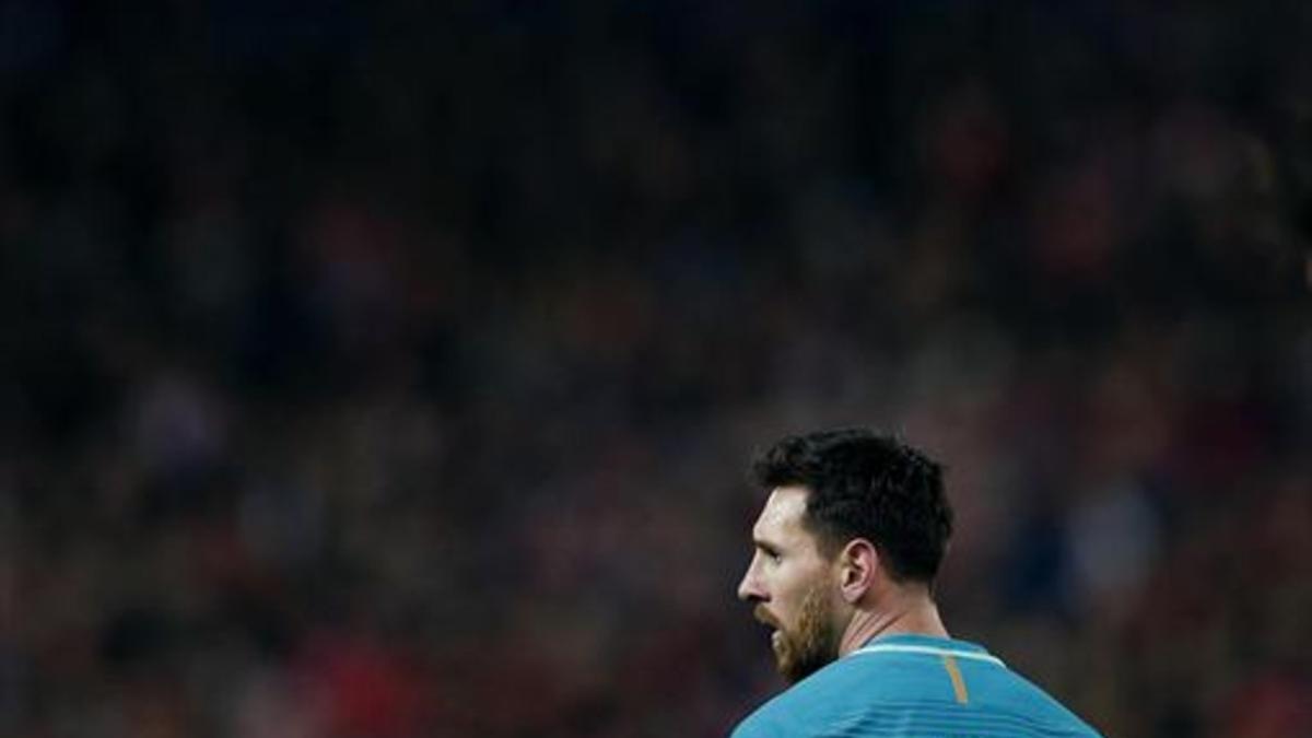 Messi, el pasado miércoles en el Calderón, durante el Atlético-Barça de la Copa del Rey.