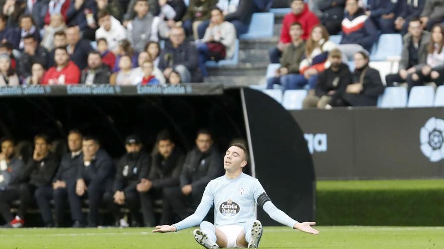 Aspas, durante el partido de Copa ante la Real Sociedad. // José Lores