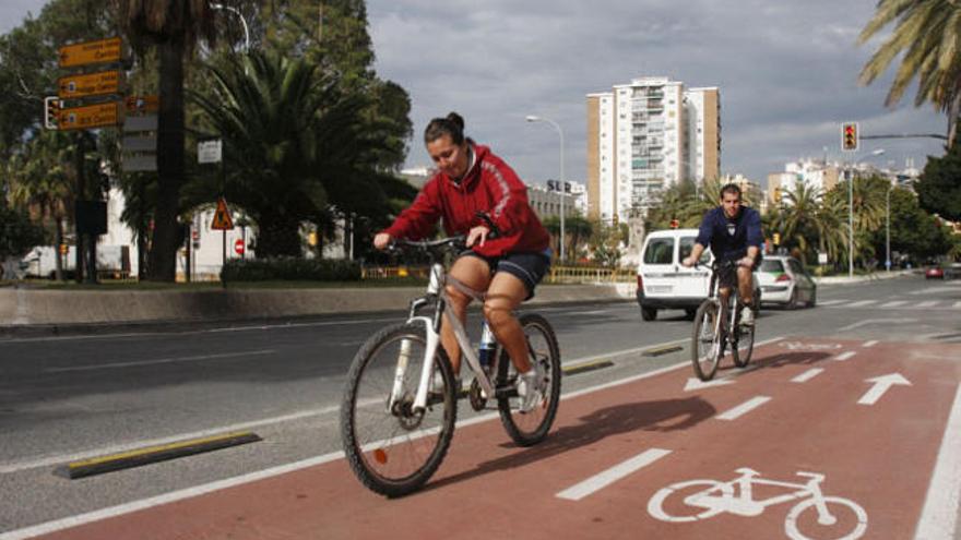 Usuarios en el carril bici.