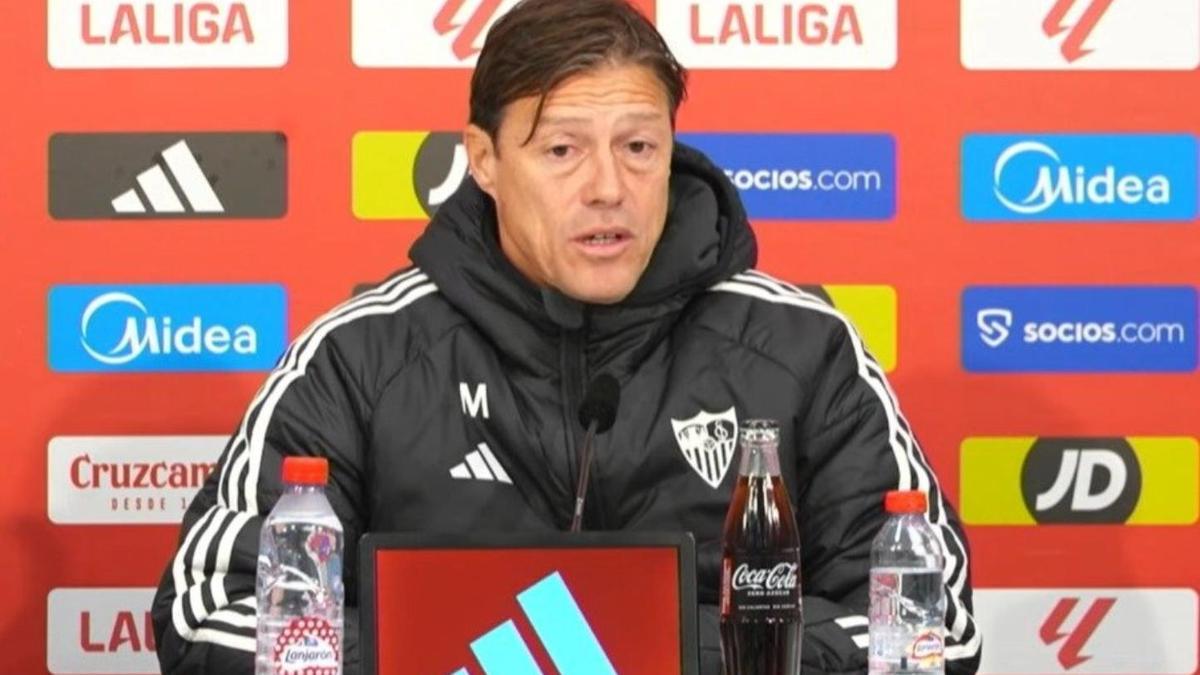 Matías Almeyda en la rueda de prensa previa al Espanyol-Sevilla