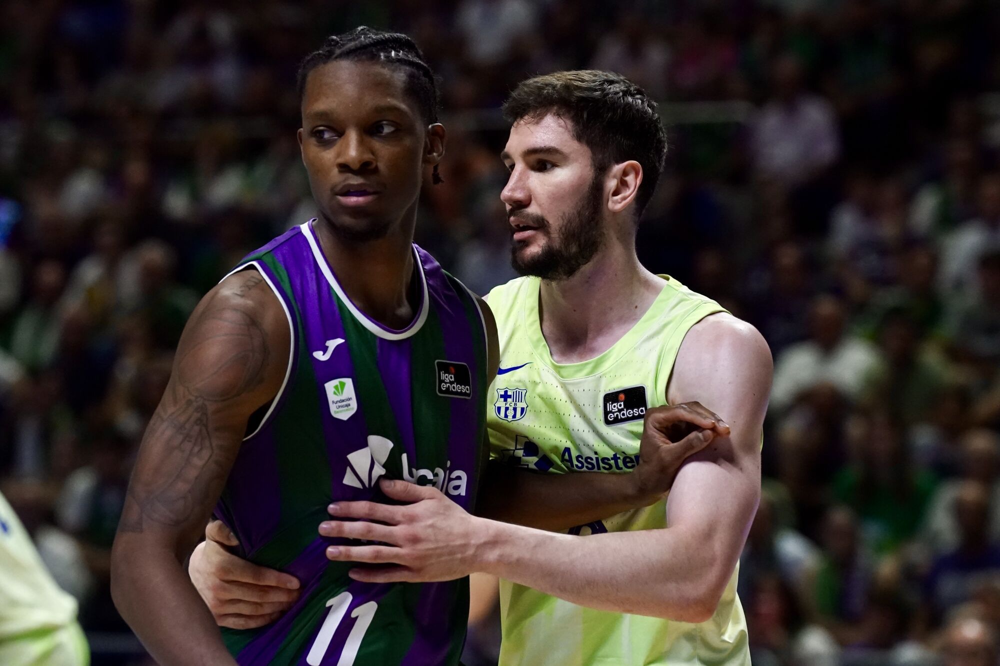 Cuartos de final de la Liga Endesa entre el Unicaja y el Barça