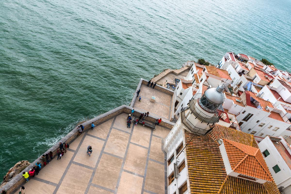 Vista aérea de la ciudad fortificada de Peñíscola