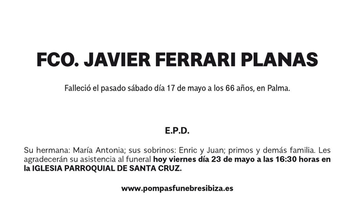 Esquela Francisco Javier Ferrari Planas