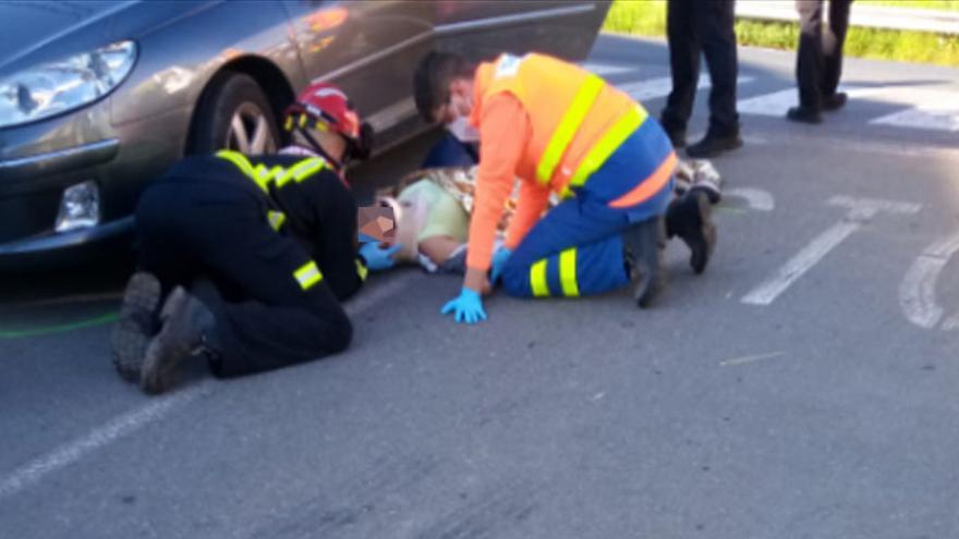 La mujer atropellada hoy en A Barcala.