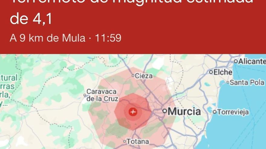 Un terremoto de magnitud 4,1 hace temblar varias zonas de la Vega del Segura