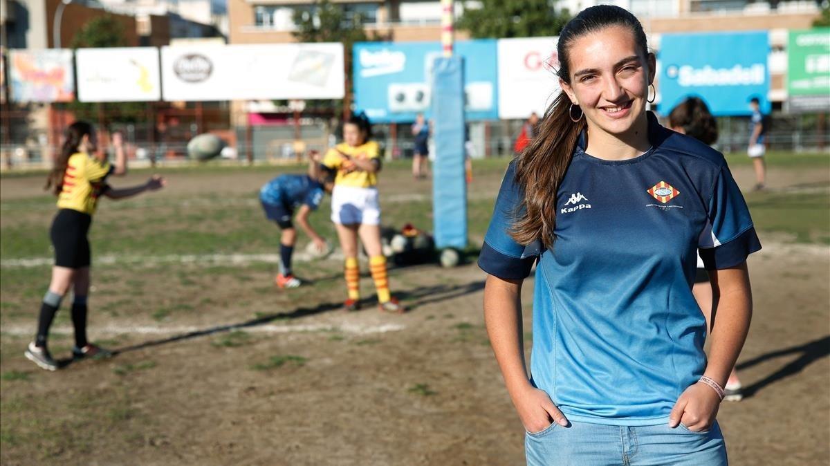 Anna Puig, jugadora de la UE Santboiana y campeona de Europa con la selección española femenina de rugby.