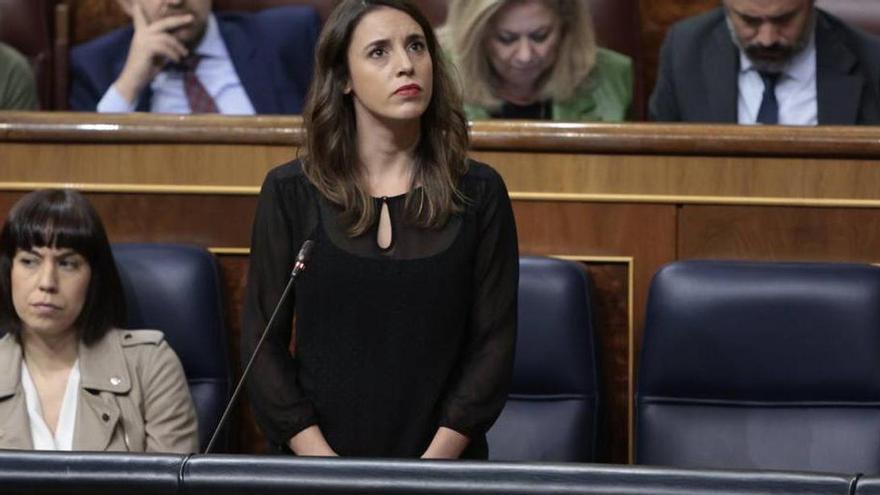 La ministra d&#039;Igualtat, Irene Montero, durant la sessió de control al Congrés