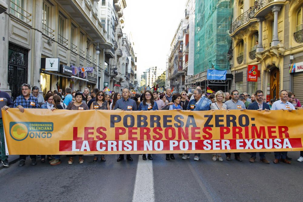 Manifestación de la plataforma Pobreza Cero en Valencia